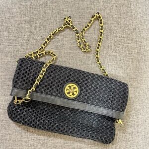 Tory Burch Noir Woven Chain Bag